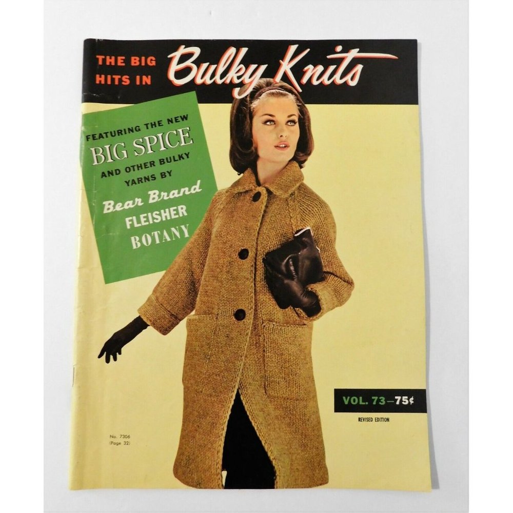The Big Hits in Bulky Knits 1963 Vintage Knitting Pattern Booklet Volume 73